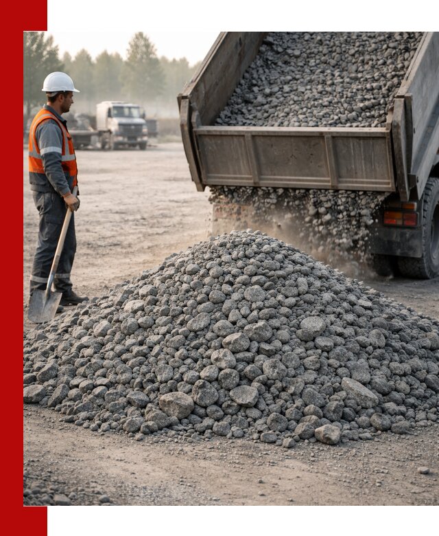 Гранитный щебень фракции 100–201 для строительства в Пушкино