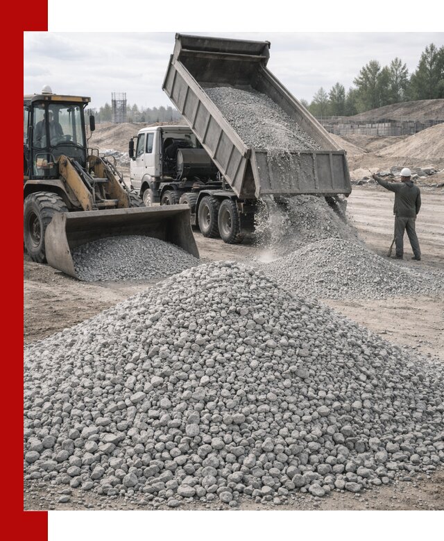 Доставка известнякового щебня фр. 5–20 в Пушкино