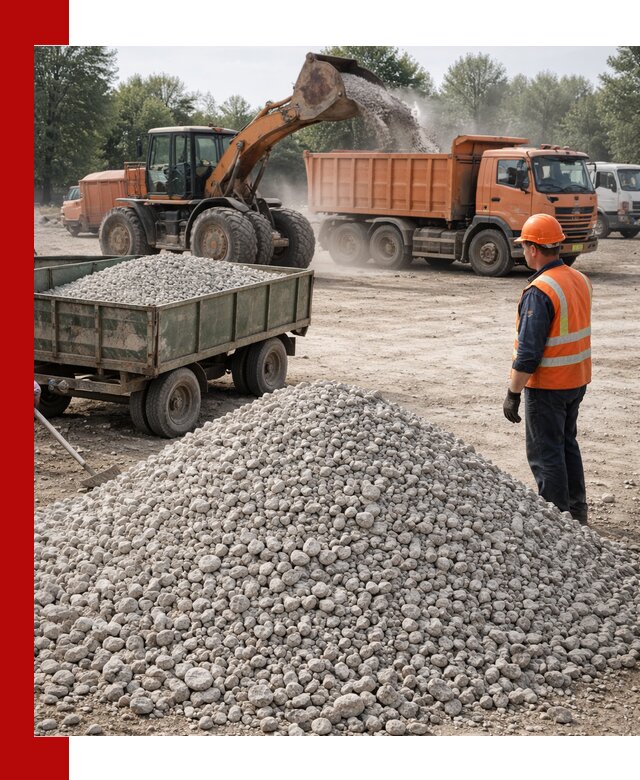 Доставка известнякового щебня фракция 20–40 в Пушкино