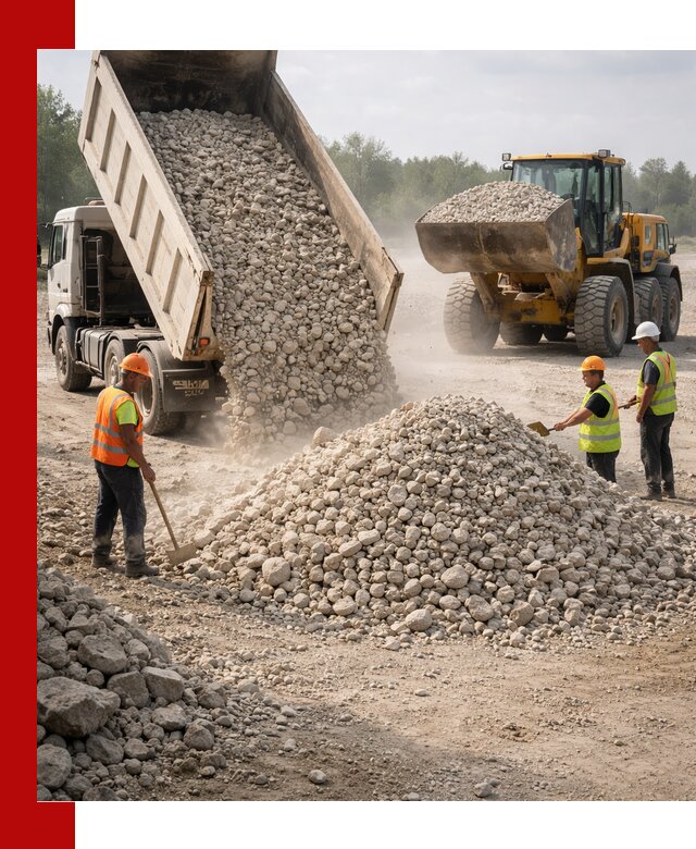 Доставка известнякового щебня фр. 40-70 в Пушкино