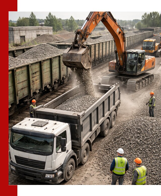 Железнодорожный щебень фракция 25–60 для поставок в Пушкино