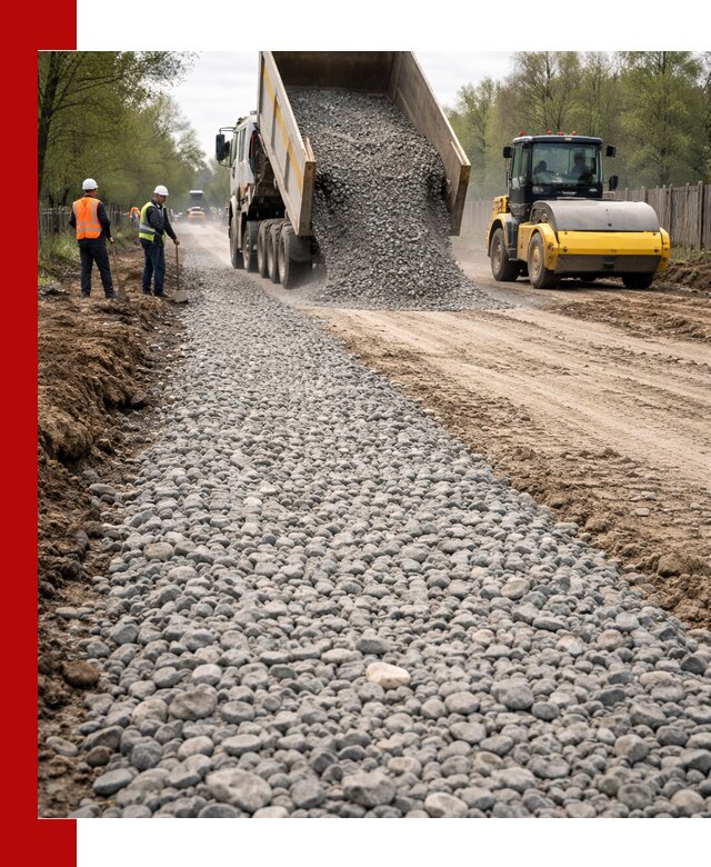 Доставка щебня для отсыпки дорог в Пушкино высокого качества