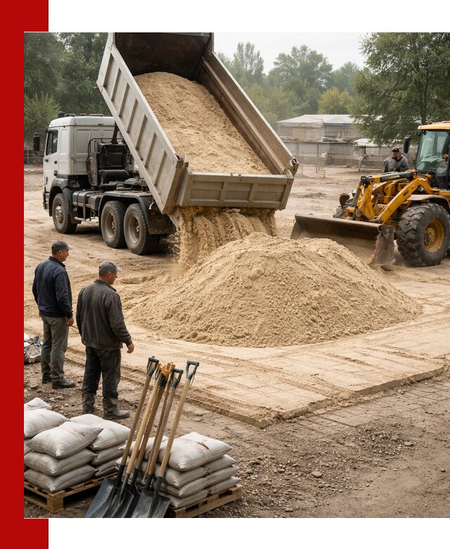 Доставка мытого песка в Пушкино с самосвалами по выгодной цене