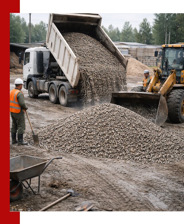 Мытый гравий с доставкой в Пушкино от карьера до участка