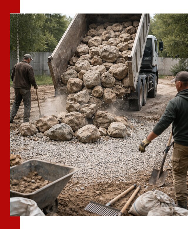 Доставка и укладка булыжника в Пушкино