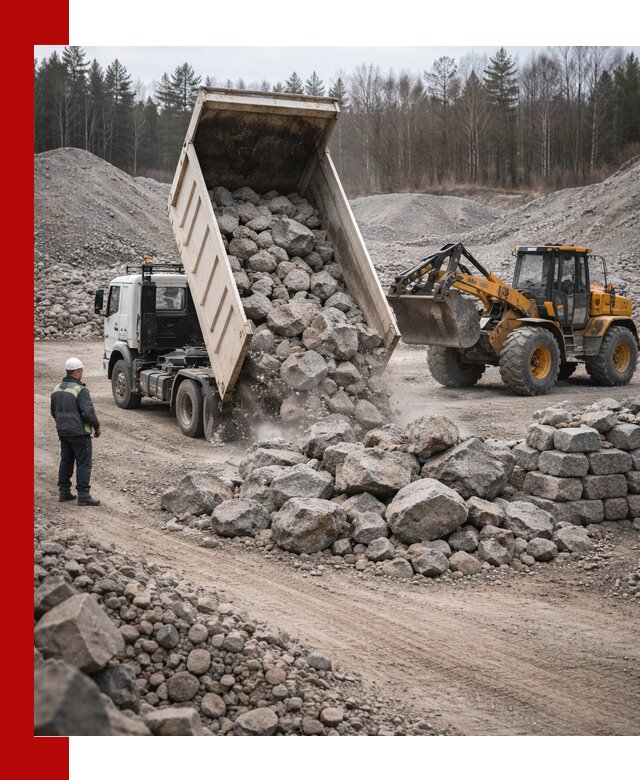 Доставка и продажа бутового гранитного камня в Пушкино