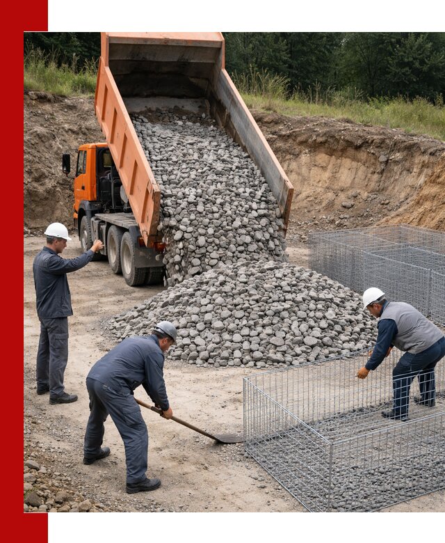 Камень для габионов с доставкой в Пушкино быстро и надёжно