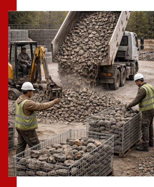 Камень для габионов фракция 100–201 в Пушкино