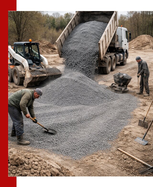 Отсев для подсыпки в Пушкино — доставка и подсыпка на участок