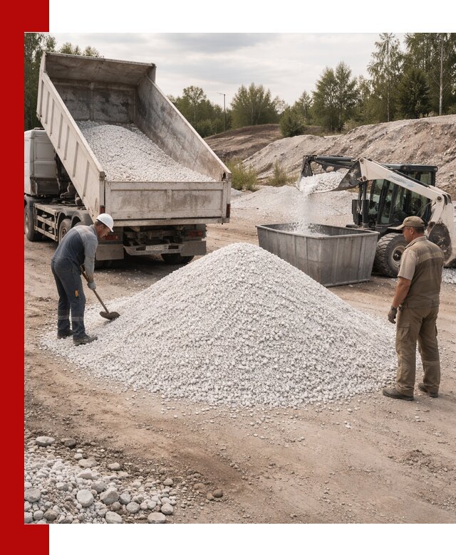 Доставка и продажа белой мраморной крошки в Пушкино