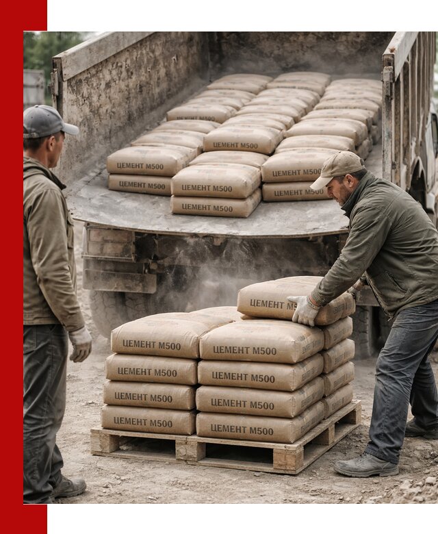 Цемент М500 с доставкой самосвалом в Пушкино