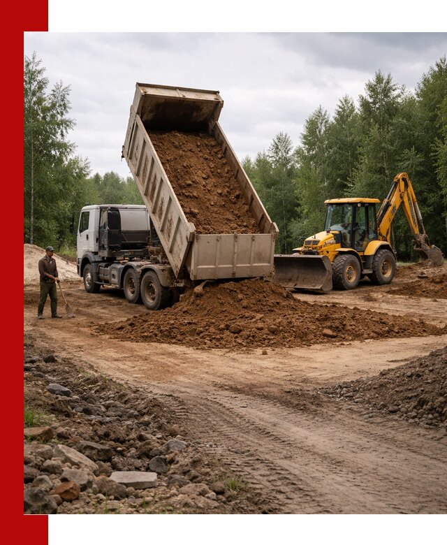 Доставка суглинка самосвалами в Пушкино подсыпка и планировка