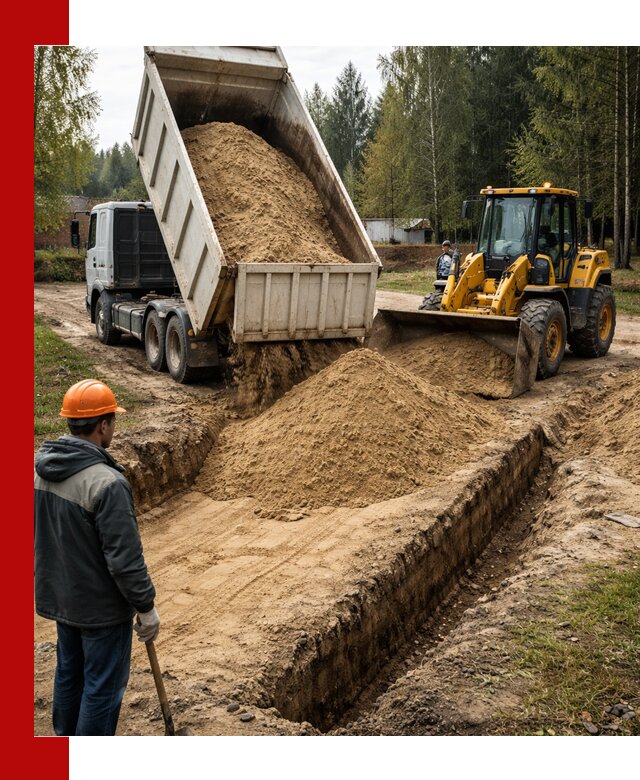 Доставка песчаного грунта в Пушкино для строительных работ