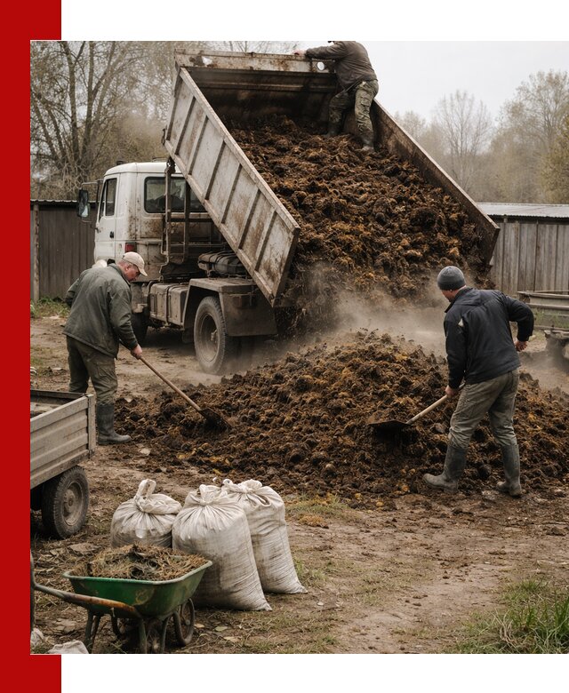 Доставка коровьего навоза самосвалом в Пушкино