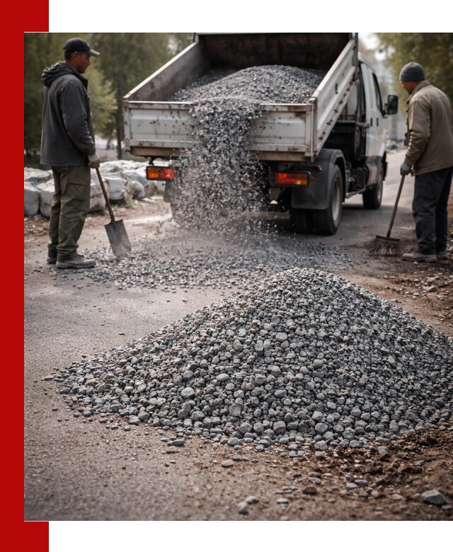 Гранитная крошка для посыпки дорог и тротуаров в Пушкино