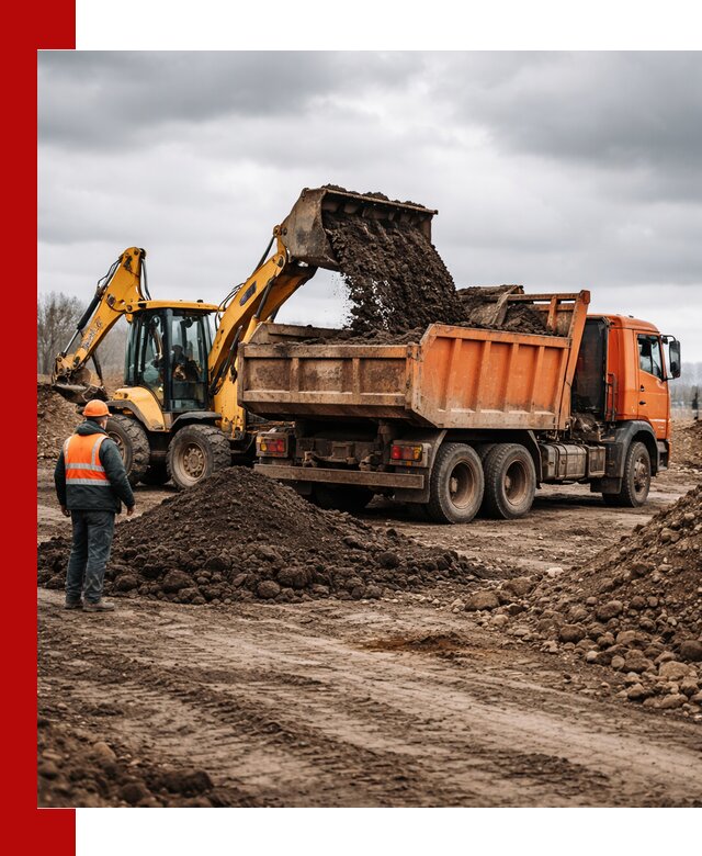 Вывоз грунта и строительного мусора в Пушкино грузовыми самосвалами