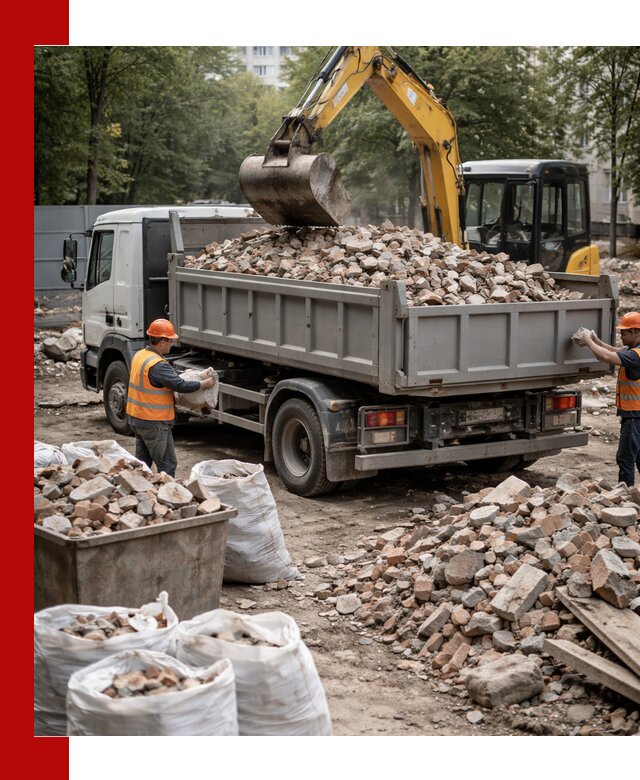 Вывоз строительного мусора в Пушкино с самосвалами и контейнерами