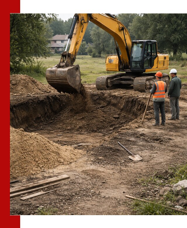 Рытье котлована под фундамент в Пушкино (быстро и недорого)