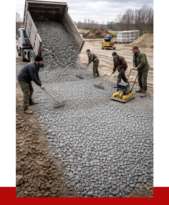 Устройство щебеночной подушки в Пушкино от 4668 р. ПРОНЕРУДПшк