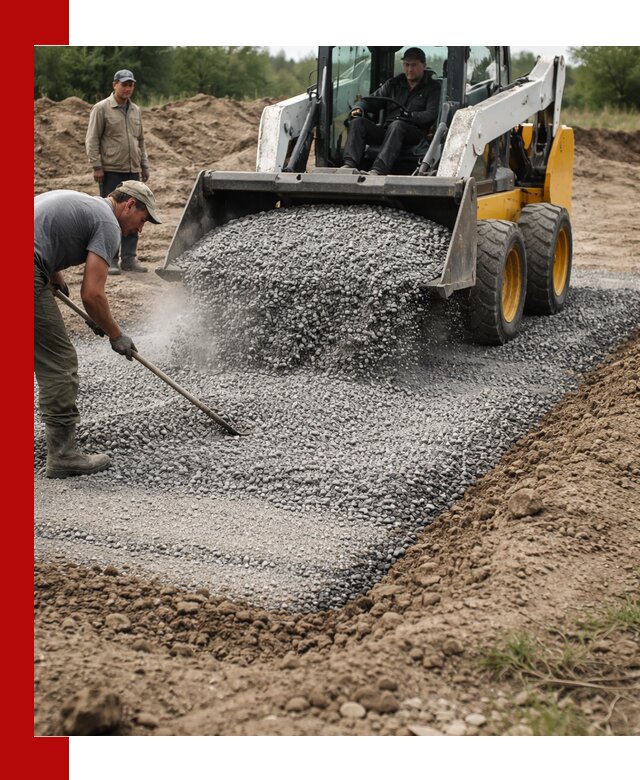 Устройство щебеночной подушки в Пушкино для дорог и фундаментов